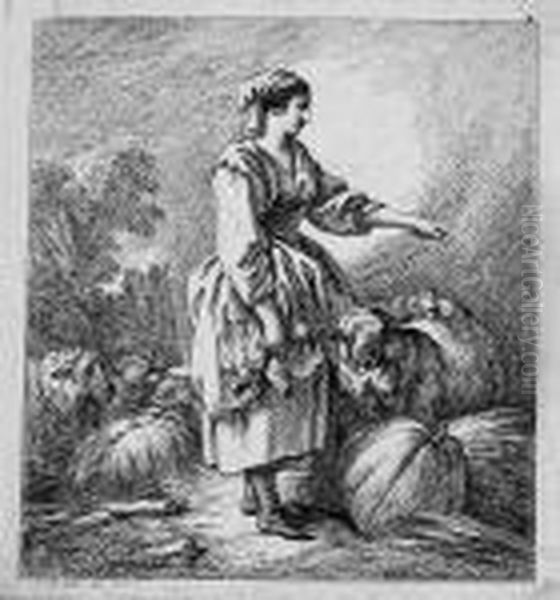 Schaferin Oil Painting by Jean-Baptiste Huet