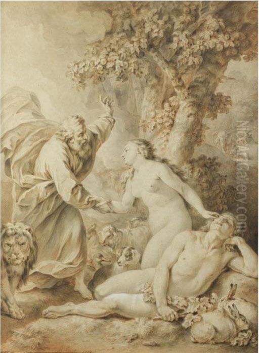 The Creation Of Eve Oil Painting by Jean-Baptiste Huet