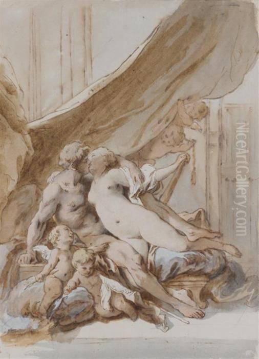 Mars Et Venus Oil Painting by Jean-Baptiste Huet