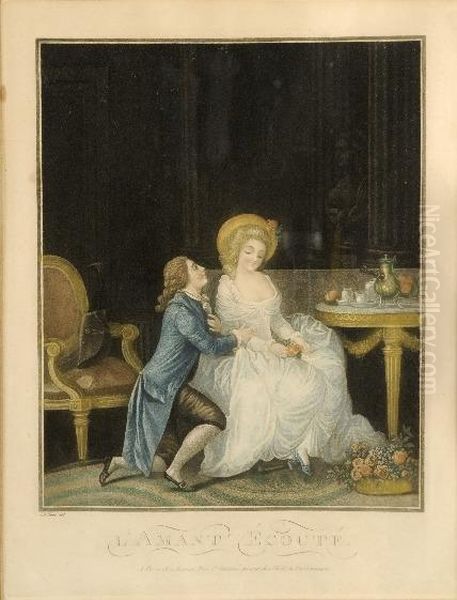 [l'amant Ecoute] Oil Painting by Jean-Baptiste Huet