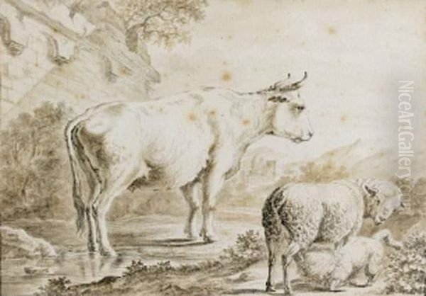 Le Petit Troupeau Oil Painting by Jean-Baptiste Huet