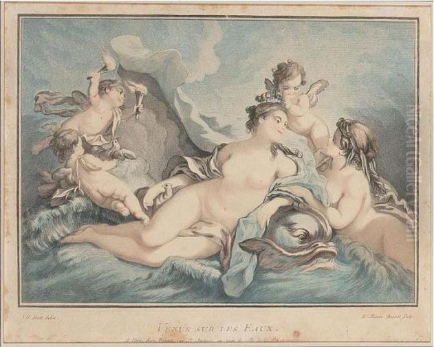 Venus Sur Les Eaux Oil Painting by Jean-Baptiste Huet