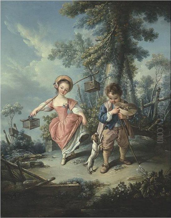 Le Petit Denicheur Oil Painting by Jean-Baptiste Huet