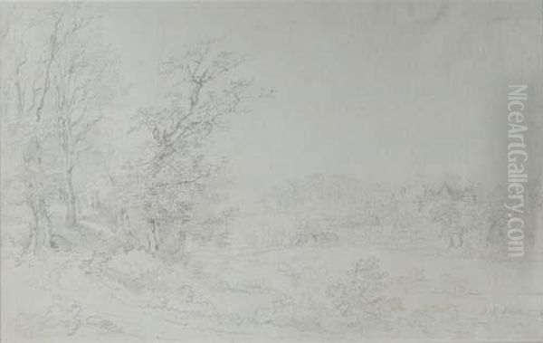 Landscape With A Chateau Oil Painting by Jean-Baptiste Huet