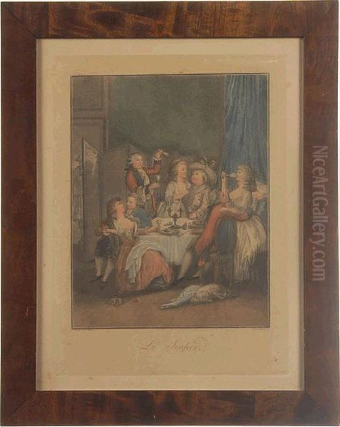 Le Souper. Oil Painting by Jean-Baptiste Huet