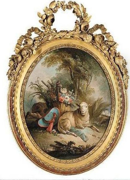 The Shepherdess Oil Painting by Jean-Baptiste Huet