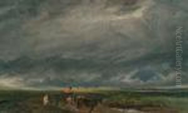 Orage En Brie Oil Painting by Paul Huet