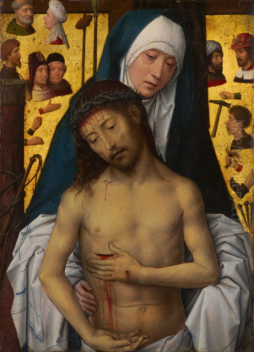 The Man of Sorrows in the Arms of the Virgin Oil Painting by (manner of) Memling, Hans