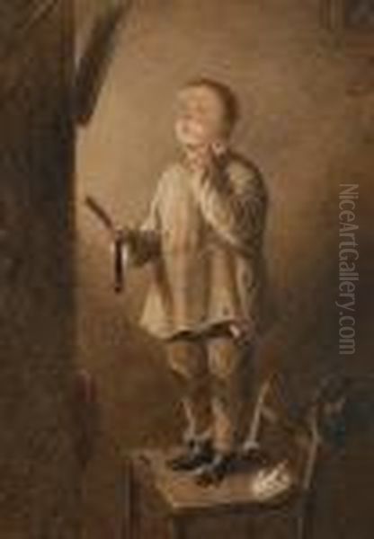 Giving Himself (h)airs Oil Painting by William Henry Hunt