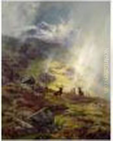 Sunshine And Shower Oil Painting by Louis Bosworth Hurt