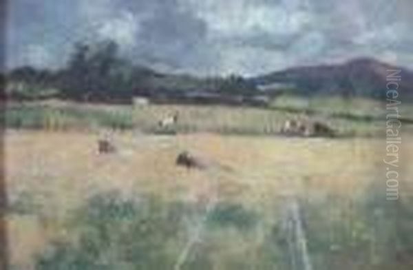 Quiet Pastures Oil Painting by Robert Gemmell Hutchison