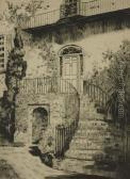 ''doorway On Tradd Street'' Oil Painting by Alfred Heber Hutty