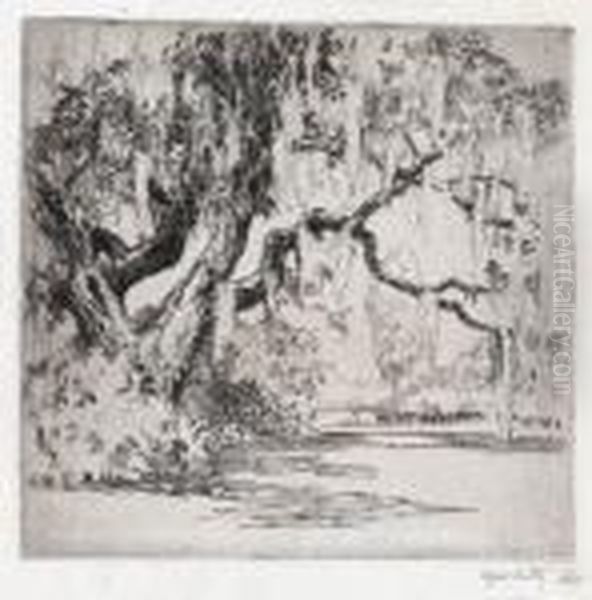 Magnolia Gardens Oil Painting by Alfred Heber Hutty