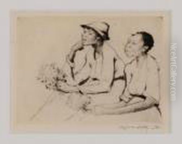 Vendors Oil Painting by Alfred Heber Hutty