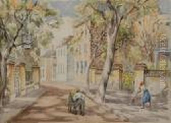 At The Bend, Church Street, Charleston Oil Painting by Alfred Heber Hutty