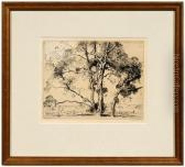 Sycamores Oil Painting by Alfred Heber Hutty