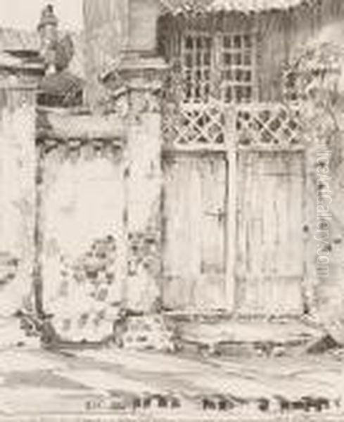 A Gate On Legare Oil Painting by Alfred Heber Hutty
