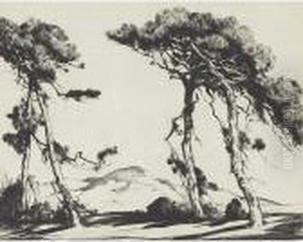 Carolina Pines Oil Painting by Alfred Heber Hutty