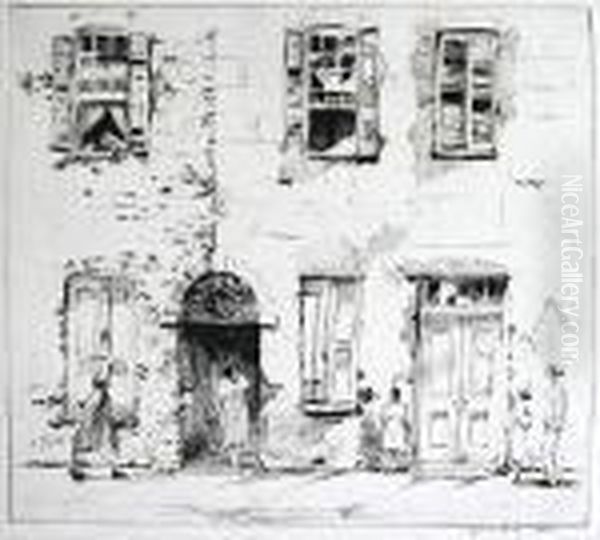 Rainbow Row Oil Painting by Alfred Heber Hutty