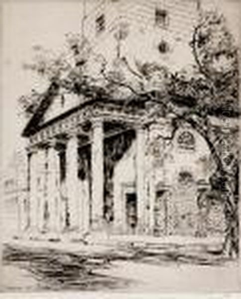 Old St Michaels Oil Painting by Alfred Heber Hutty