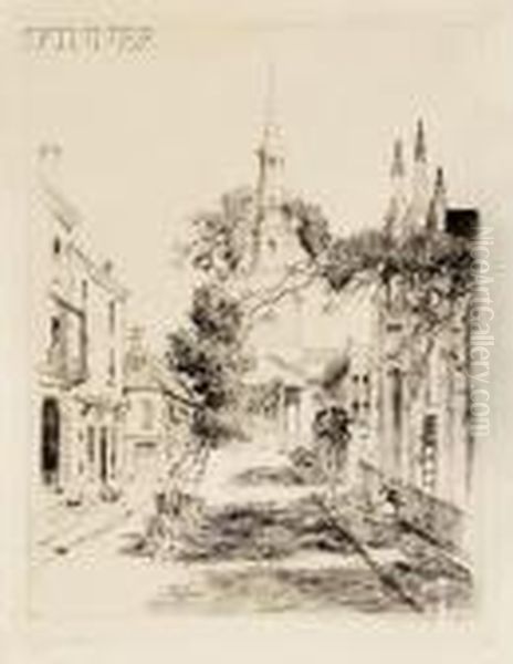 Charleston Spires Oil Painting by Alfred Heber Hutty