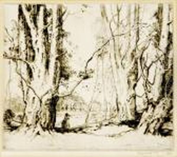 Beverly Beeches Oil Painting by Alfred Heber Hutty