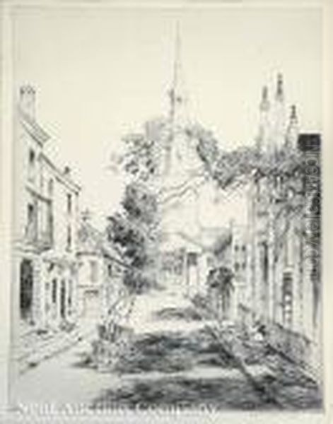 Charleston Spire Oil Painting by Alfred Heber Hutty