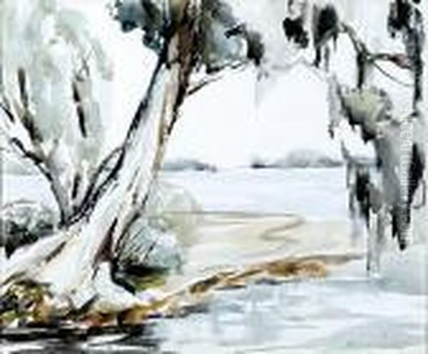 Carolina Lowcountry With Oaks Oil Painting by Alfred Heber Hutty