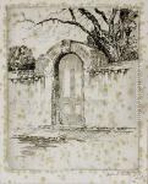 Orange Street Gates Charleston Oil Painting by Alfred Heber Hutty