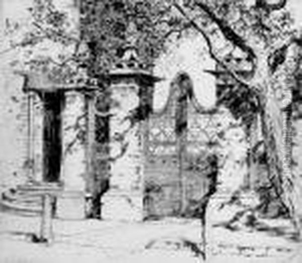 Shadows At The Gate Oil Painting by Alfred Heber Hutty