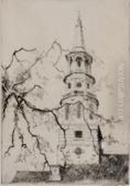 St. Michael's Spire
Etching On Paper Oil Painting by Alfred Heber Hutty