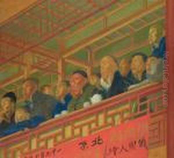 Loge De Theatre A Pekin Oil Painting by Alexander Evgenievich Yakovlev