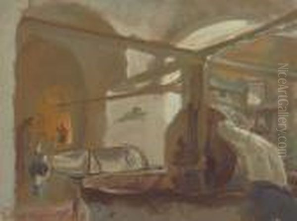 Le Pressoir Oil Painting by Alexander Evgenievich Yakovlev