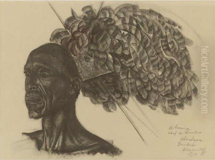 Abura, Chief Of The Ababua Tribe In Bambili Oil Painting by Alexander Evgenievich Yakovlev