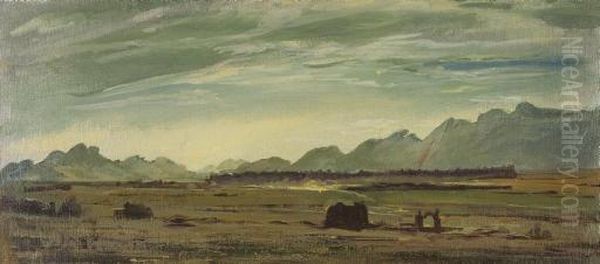 A Mountainous Desert Plain Oil Painting by Alexander Evgenievich Yakovlev