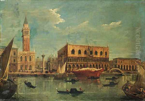 The Bacino of the Grand Canal, Venice, looking towards the Piazzetta and the Doge's Palace Oil Painting by Michele Marieschi