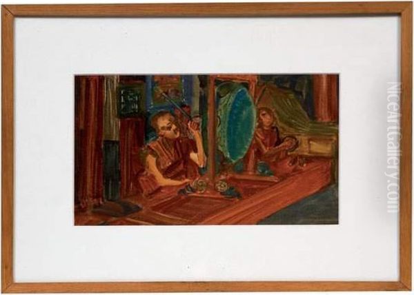 Scene Orientale Oil Painting by Alexander Evgenievich Yakovlev