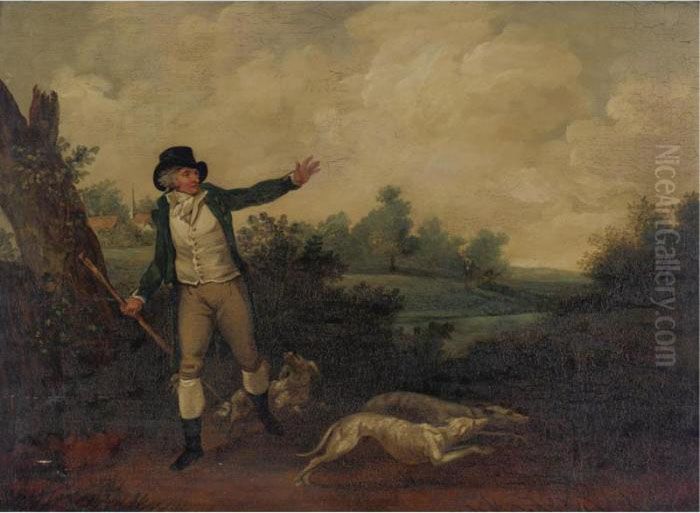 The Hunter And His Hounds Oil Painting by Julius Caesar Ibbetson