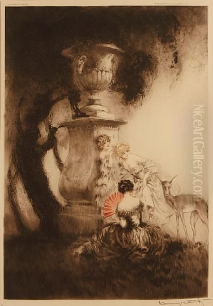 The Four Dears Oil Painting by Louis Icart