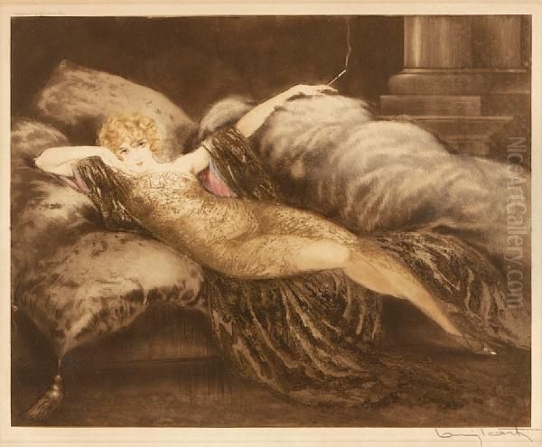 Golden Veil Oil Painting by Louis Icart