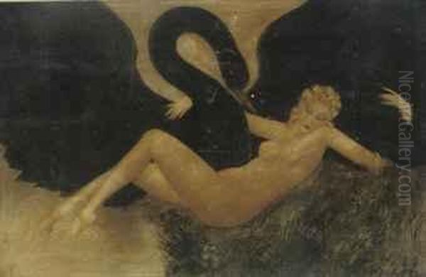 'leda And The Swan' (leda) Oil Painting by Louis Icart