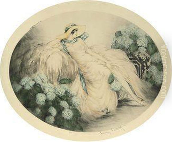 Les Hortensias Oil Painting by Louis Icart