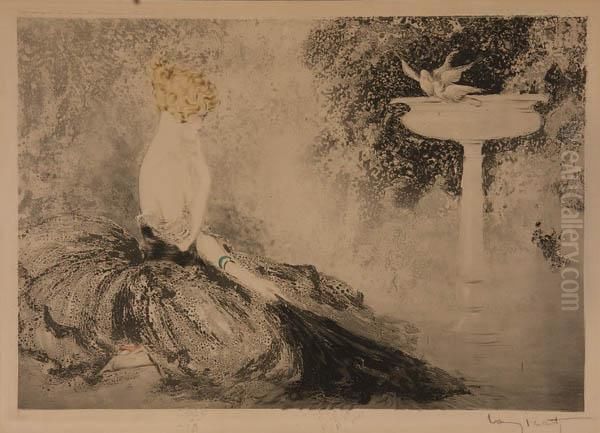 Wistfulness (la Falque) Oil Painting by Louis Icart