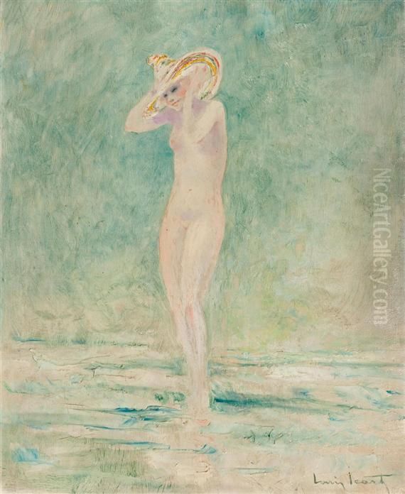 Sur La Plage - Juan Les Pins Oil Painting by Louis Icart