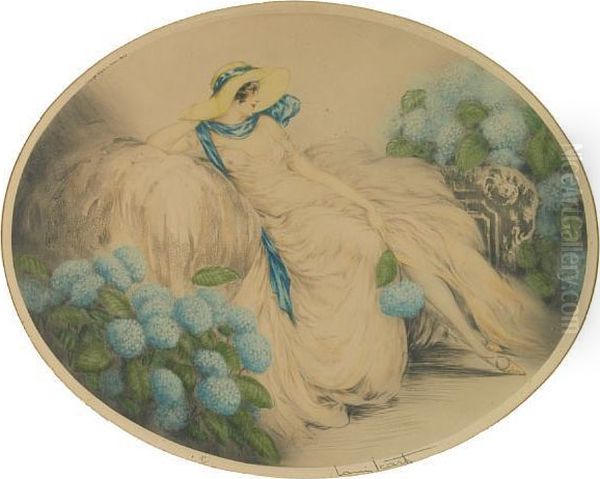 Hydrangeas Oil Painting by Louis Icart