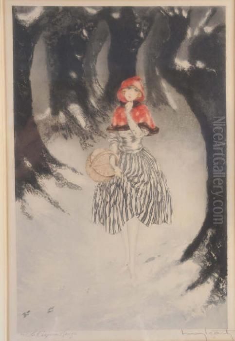 French Etching And Aquatint Le 
Chaperon Rouge Signed In Pencil, Numbered 448 And Blindstamped 20 X 
13.25in Oil Painting by Louis Icart