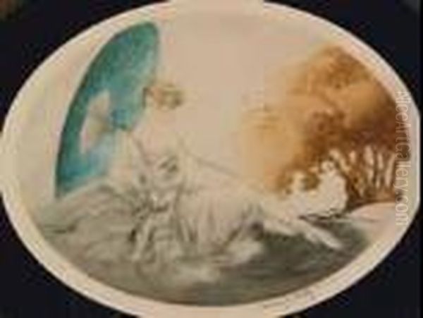 L'attende Oil Painting by Louis Icart