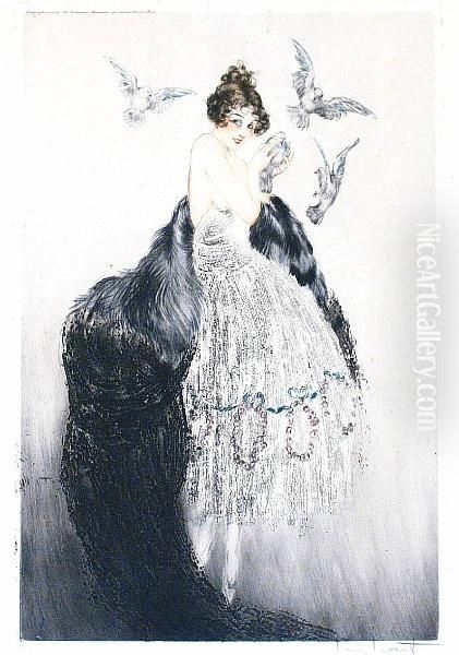 Sweet Caress Oil Painting by Louis Icart