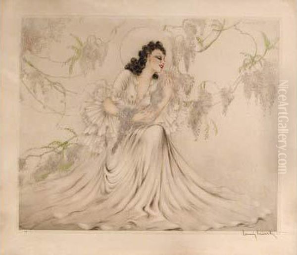 Les Glycines Oil Painting by Louis Icart