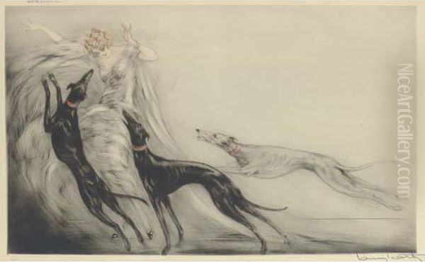 Speed (c.f. W.r.holland, 
C.p.catania And N.d.isen, Louis Icart, Thecomplete Etchings, Schiffer, 
Pa, 1998 Edition, P.148.) Oil Painting by Louis Icart